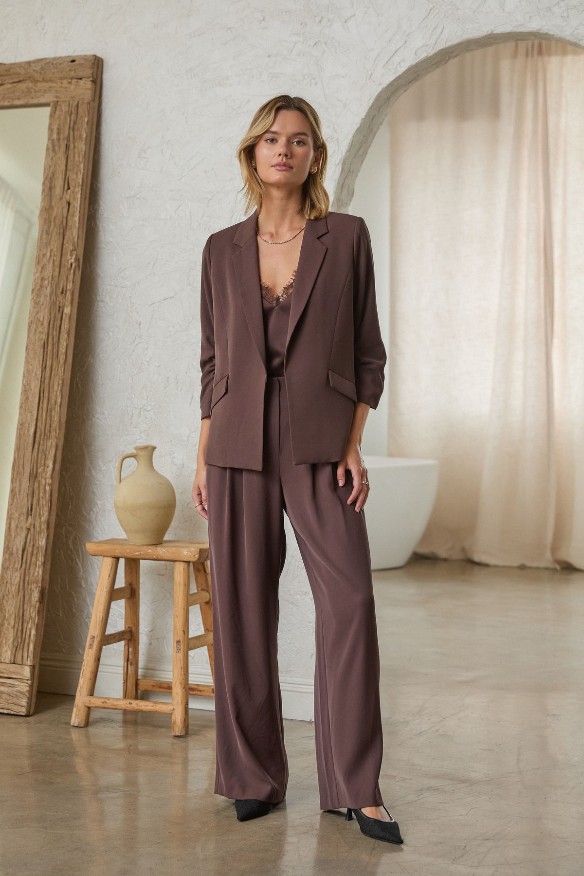 2 Piece Blazer and Trouser Set - 2 Color Choices