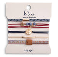 "Voyage" Classic Nautical Navy, Red & Gold with Anchor Accents Hair Tie Bracelets