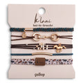 "Gallop" Horse & Bridle Equestrian Accents in Rich Brown & Blue Hair Tie Bracelets