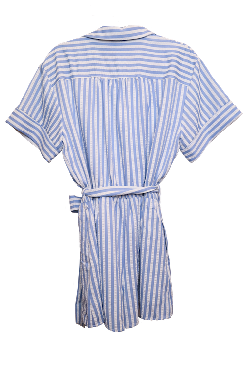 Blue and White striped Romper