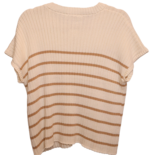 Short Sleeve Striped Sweater