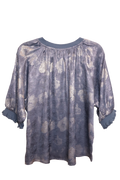 Blue & Silver Floral Top