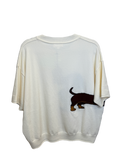 Round neck half sleeve Dachshund sweater