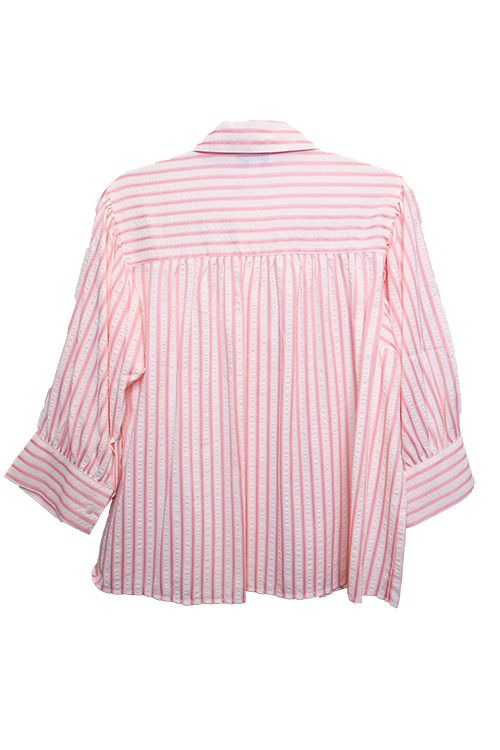Pink stripped button down blouse