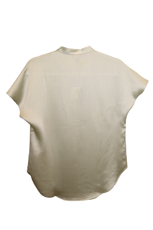 Drop Shoulder V-Neck Crinkle Satin Blouse - 5 Color Options