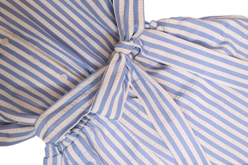 Blue and White striped Romper