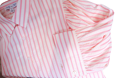 Pink stripped button down blouse