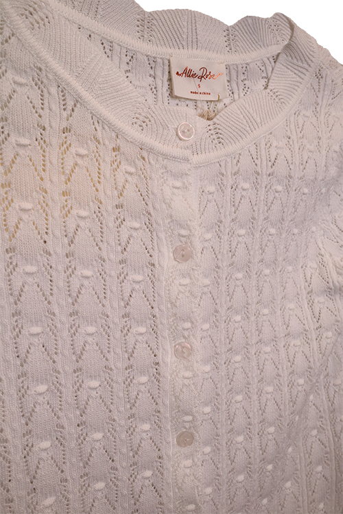 Scalloped ruffled cardigan