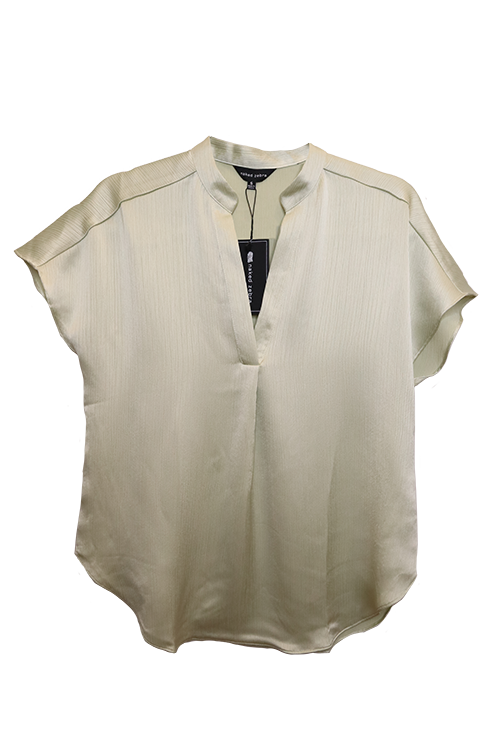 Drop Shoulder V-Neck Crinkle Satin Blouse - 5 Color Options