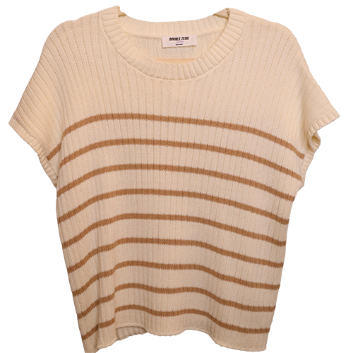 Short Sleeve Striped Sweater