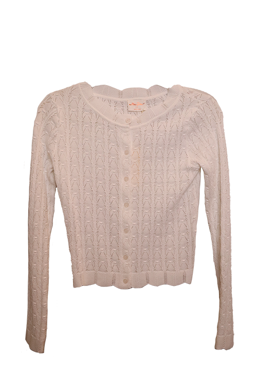 Scalloped ruffled cardigan
