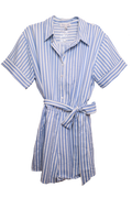 Blue and White striped Romper
