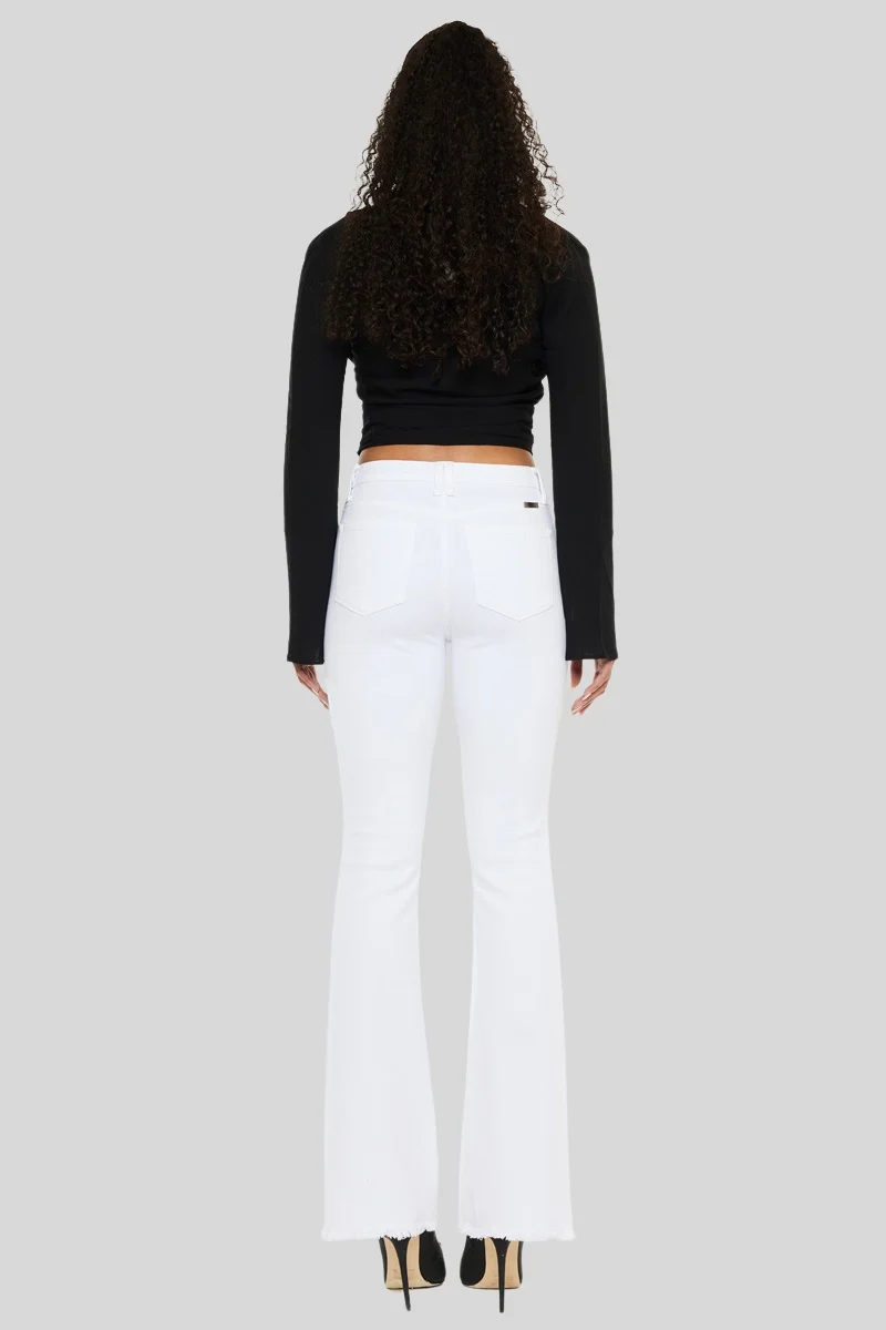 Kancan Hi-rise Bootcut White jeans