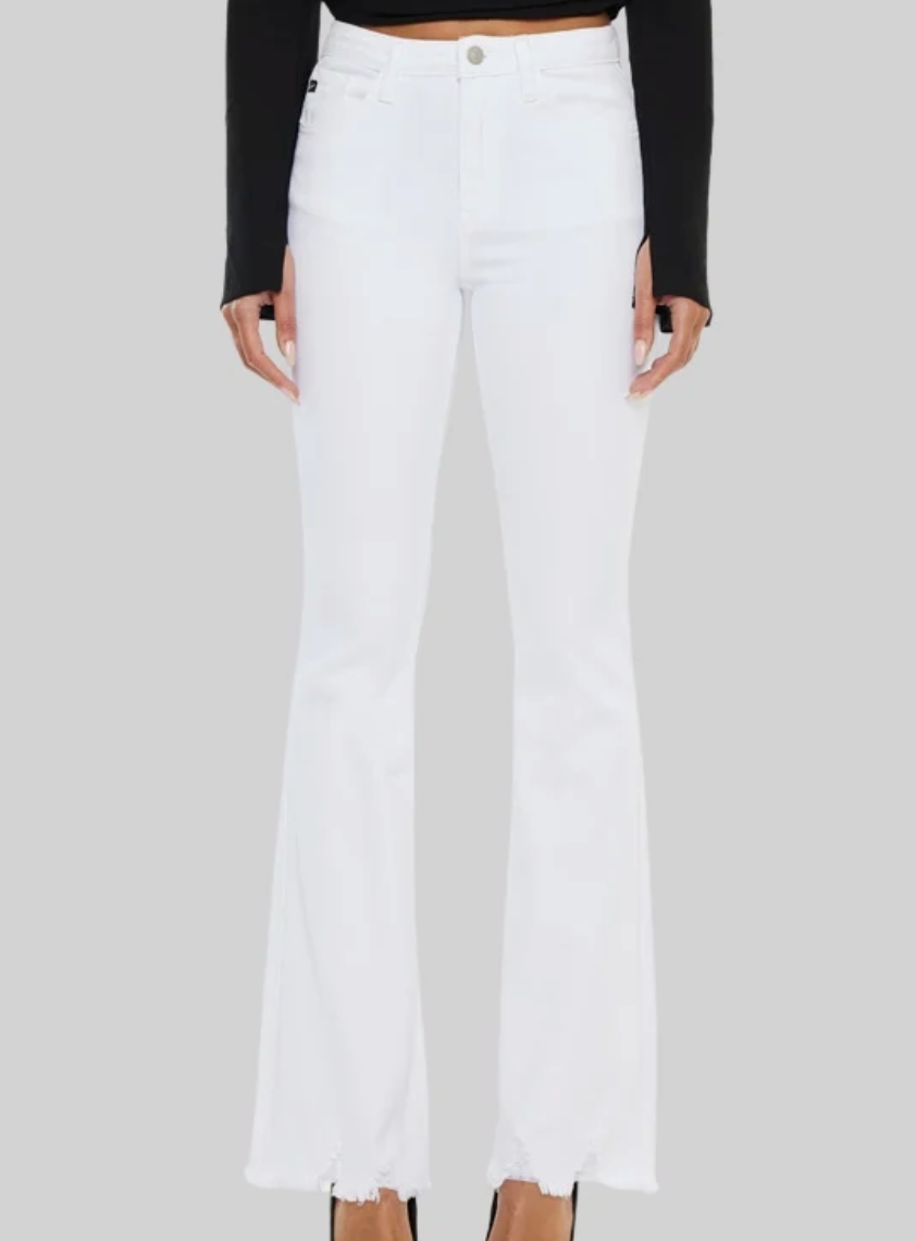 Kancan Hi-rise Bootcut White jeans