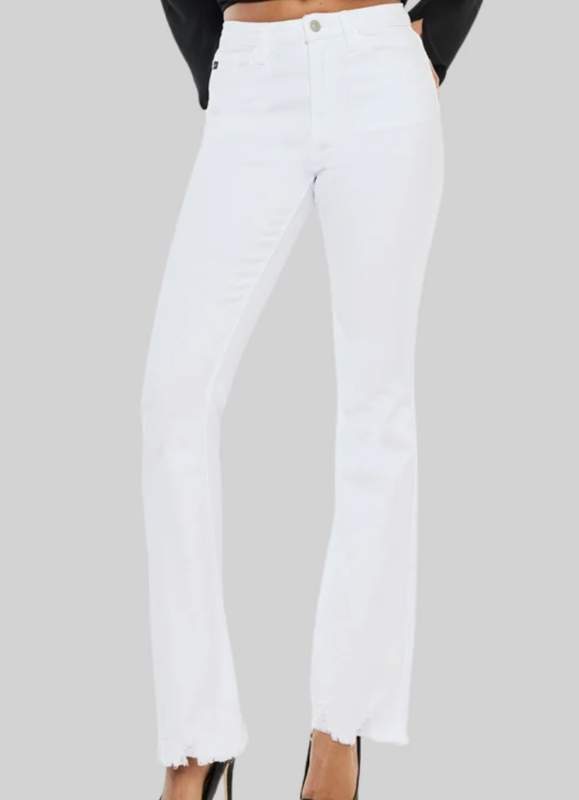 Kancan Hi-rise Bootcut White jeans