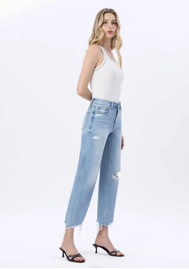 Hi Rise Jeans - Slim Wide