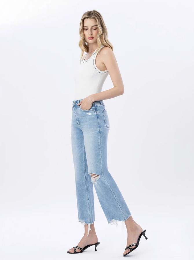 Hi Rise Jeans - Slim Wide