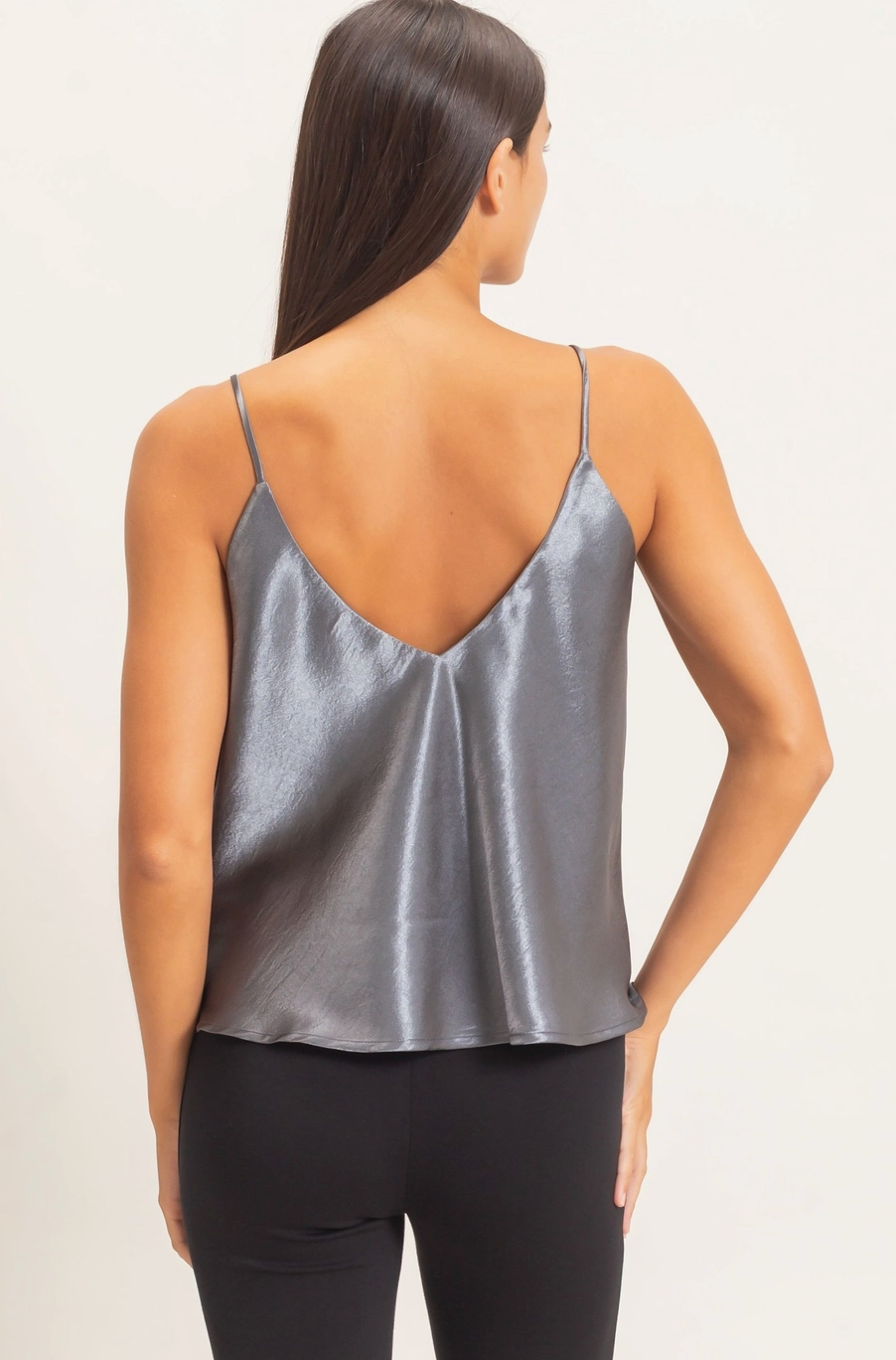 Spaghetti strap v neck tank top
