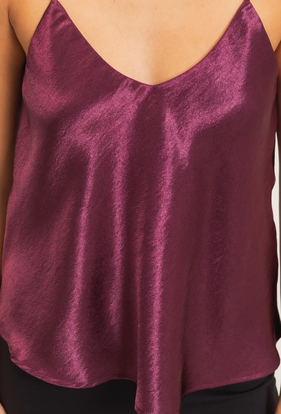 Spaghetti strap v neck tank top