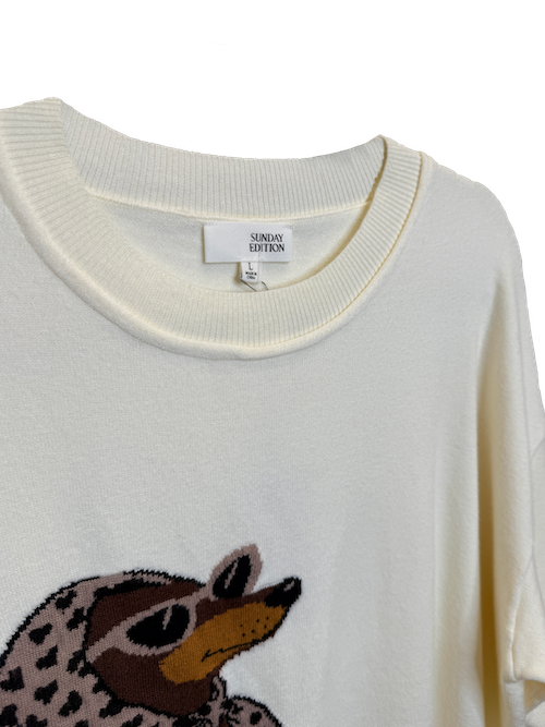 Round neck half sleeve Dachshund sweater