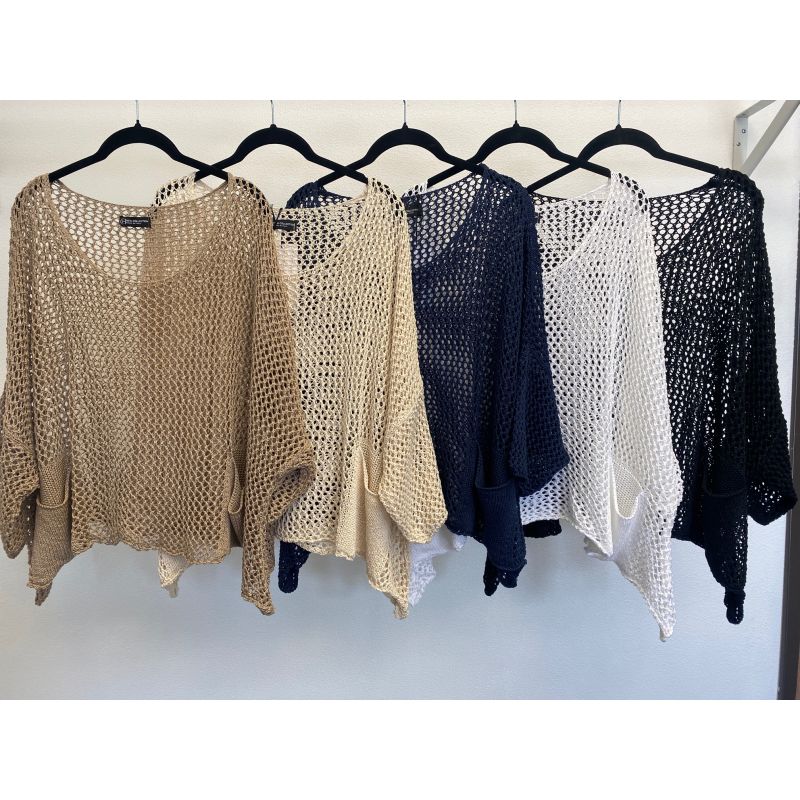 Oversized knitted sweater with pocket